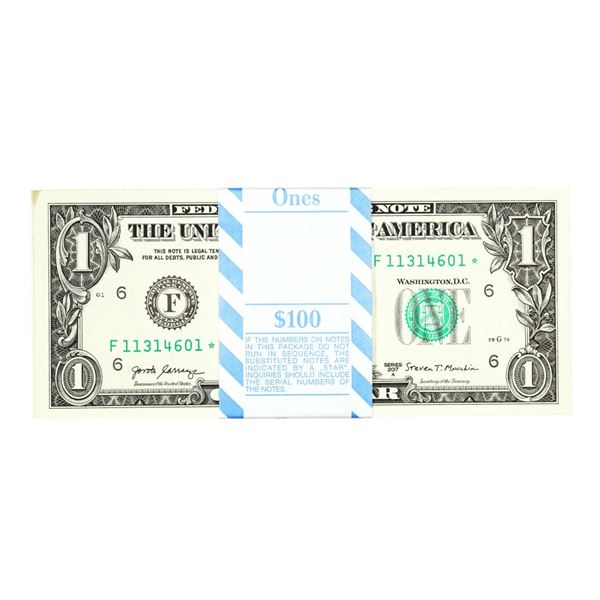 Pack of (100) Consecutive 2017A $1 Federal Reserve Star Notes Atlanta