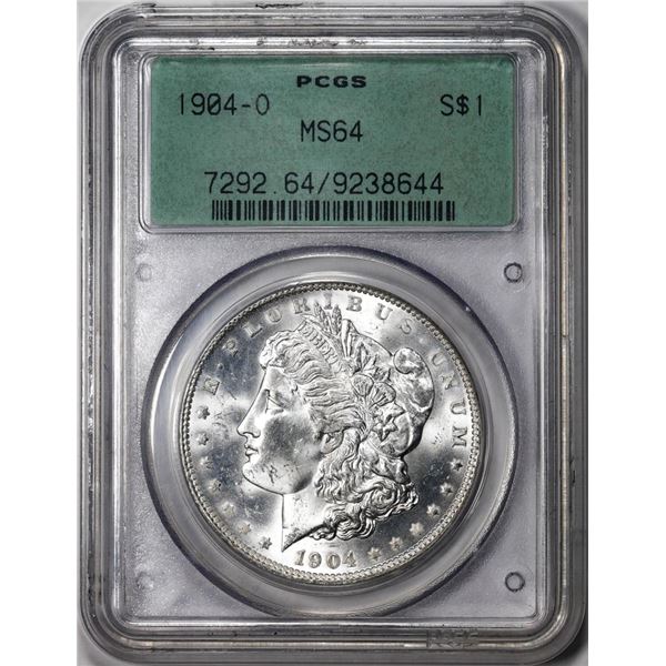 1904-O $1 Morgan Silver Dollar Coin PCGS MS64 Old Green Holder