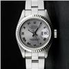 Image 2 : Rolex Ladies Stainless Steel Slate Grey Date Wristwatch