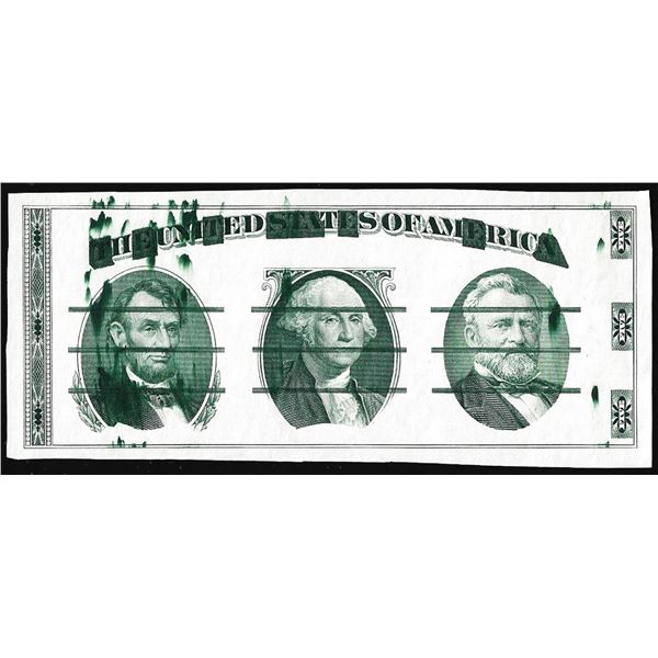 Circa 1970's Washington Center Giori Test Ink Smear Error Note