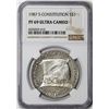 Image 1 : 1987-S $1 Proof Constitution Commemorative Silver Dollar Coin NGC PF69 Ultra Cameo