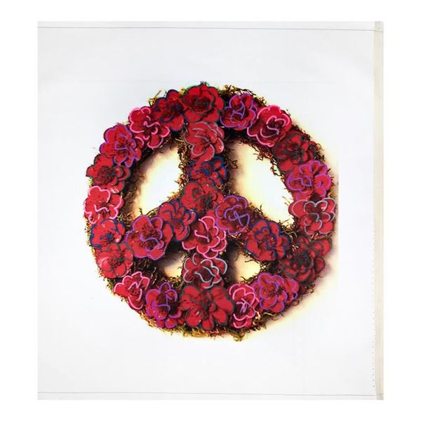 Steve Kaufman (1960-2010) "Peace" Original Mixed Media on Canvas
