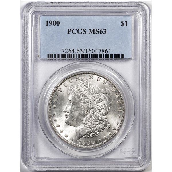 1900 $1 Morgan Silver Dollar Coin PCGS MS63