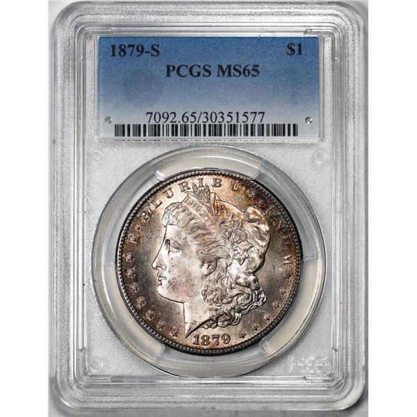 1879-S $1 Morgan Silver Dollar Coin PCGS MS65 Nice Toning