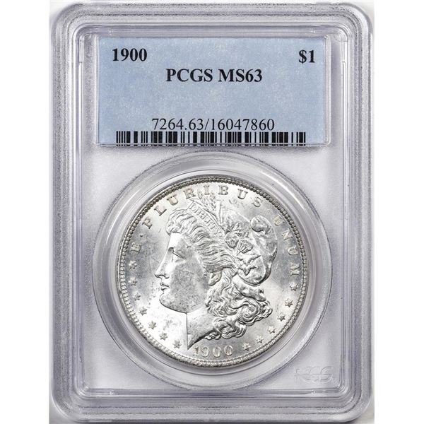 1900 $1 Morgan Silver Dollar Coin PCGS MS63