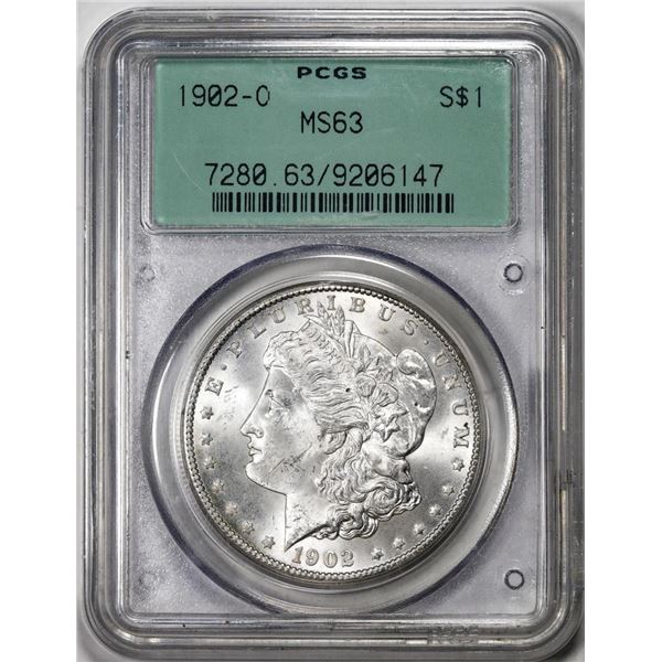 1902-O $1 Morgan Silver Dollar Coin PCGS MS63 Old Green Holder