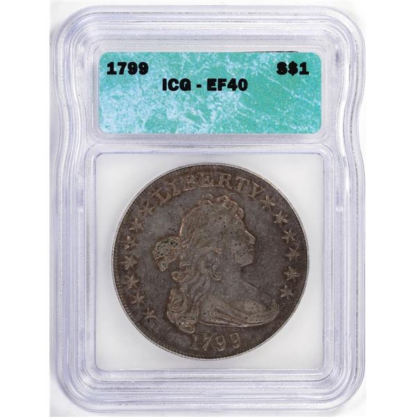 1799 $1 Draped Bust Silver Dollar Coin ICG EF40