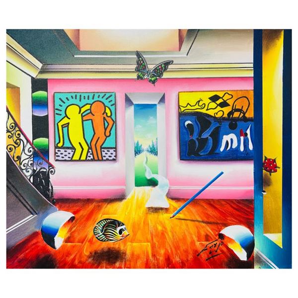 Ferjo "Haring and Miro Buddies" Original Oil on Canvas