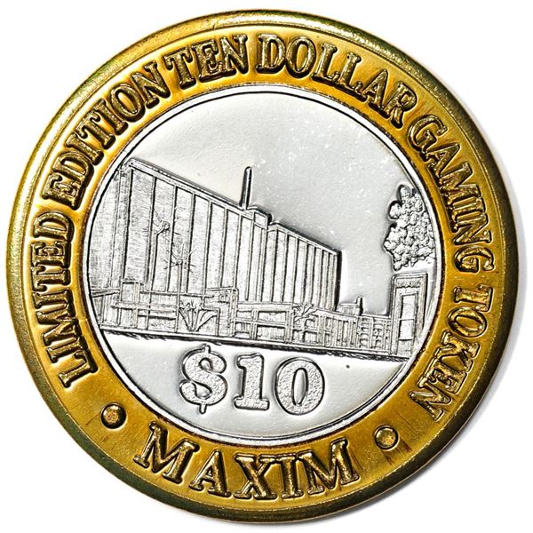 .999 Silver Maxim Hotel & Casino Las Vegas, NV $10 Limited Edition Gaming Token
