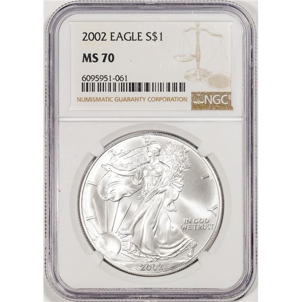 2002 $1 American Silver Eagle Coin NGC MS70