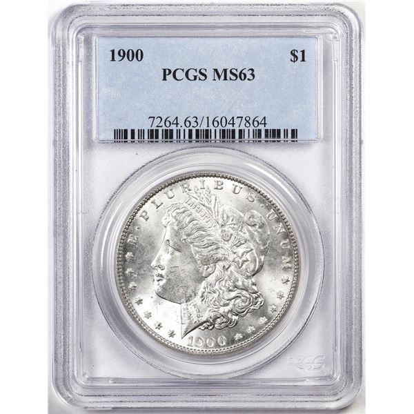 1900 $1 Morgan Silver Dollar Coin PCGS MS63
