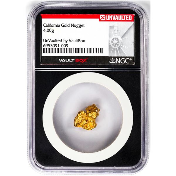4.00 Gram California Gold Nugget NGC Vaultbox Unvaulted