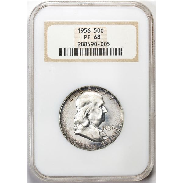 1956 Proof Franklin Half Dollar Coin NGC PF68 Old Fatty Holder