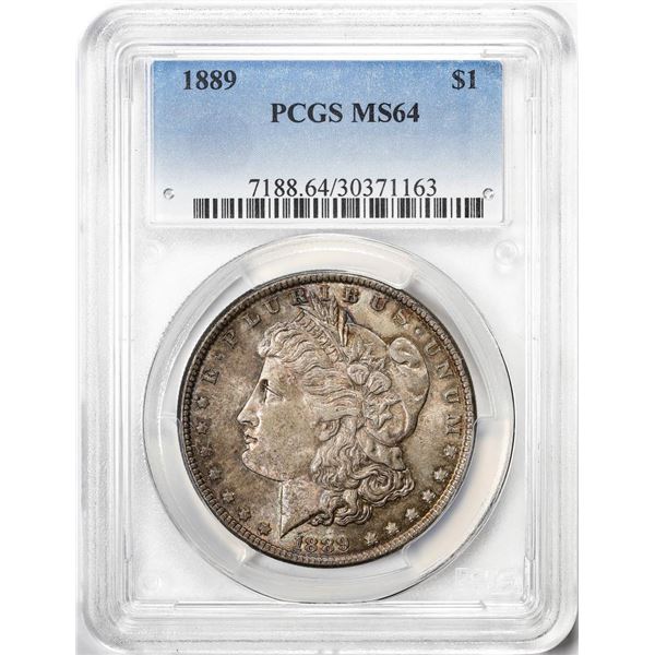 1889 $1 Morgan Silver Dollar Coin PCGS MS64