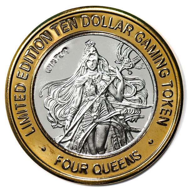 .999 Silver Four Queens Casino Hotel Las Vegas $10 Limited Edition Gaming Token