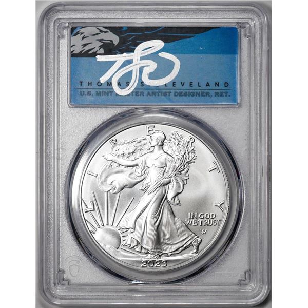 2023 $1 American Silver Eagle Coin PCGS MS70 First Day of Issue Cleveland Signature