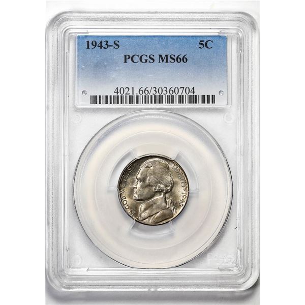 1943-S Jefferson Nickel Cent Coin PCGS MS66