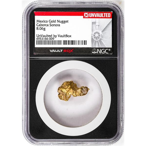 8.06 Gram Caborca Sonora Mexico Gold Nugget NGC Vaultbox Unvaulted