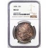 Image 1 : 1896 $1 Morgan Silver Dollar Coin NGC MS63 Great Toning