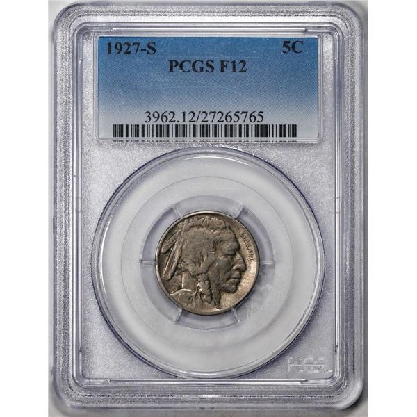 1927-S Buffalo Nickel Cent Coin PCGS F12