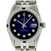 Image 2 : Rolex Mens Stainless Steel Blue Vignette Sapphire and Diamond Datejust Wristwatch
