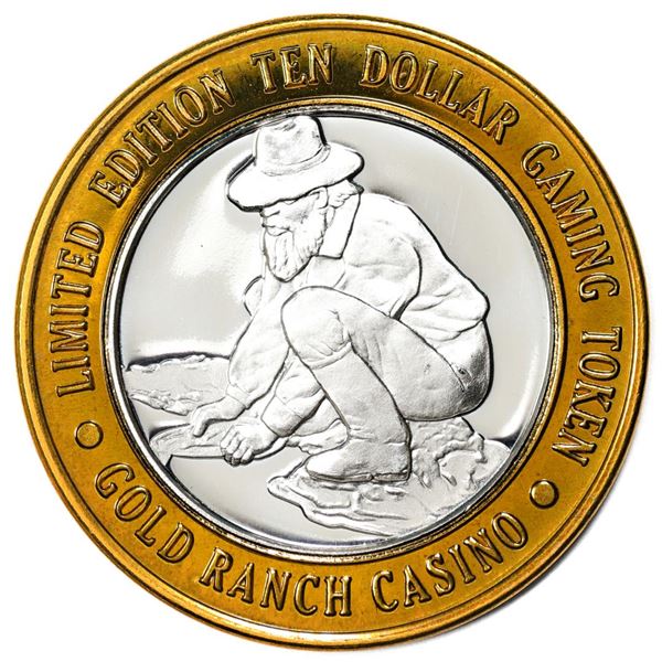 .999 Silver Gold Ranch Casino Verdi, Nevada $10 Casino Limited Edition Gaming Token
