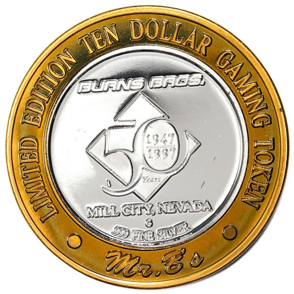 .999 Silver Mr. B's Casino Mill City, Nevada $10 Casino Limited Edition Gaming Token