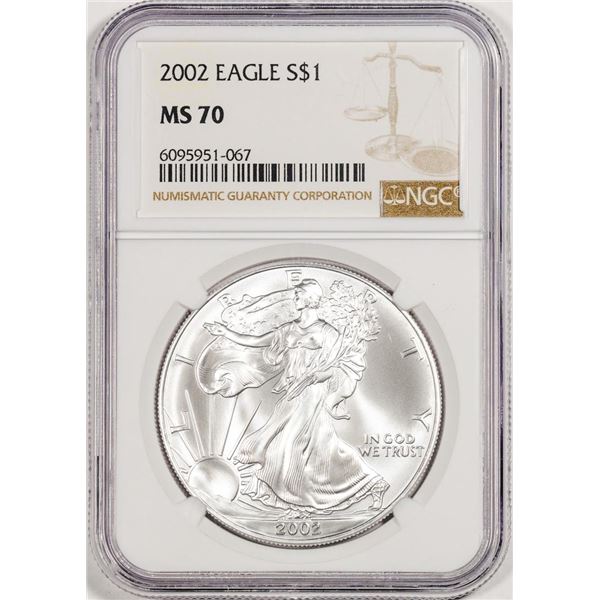 2002 $1 American Silver Eagle Coin NGC MS70