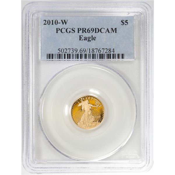 2010-W $5 Proof American Gold Eagle Coin PCGS PR69DCAM