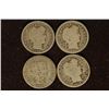 Image 1 : 1906, 07, 08-D & 1912 SILVER BARBER DIMES
