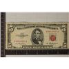 Image 1 : 1953-A US $5 RED SEAL NOTE
