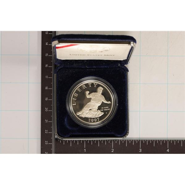 1997-S JACKIE ROBINSON PF US SILVER DOLLAR