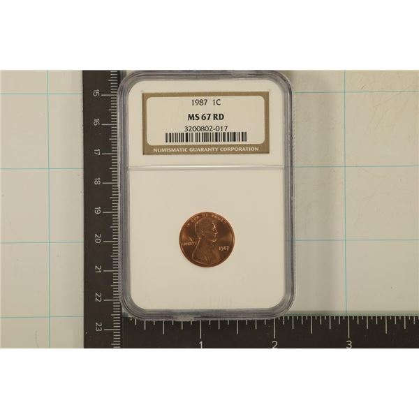 1987 LINCOLN CENT NGC MS67RD