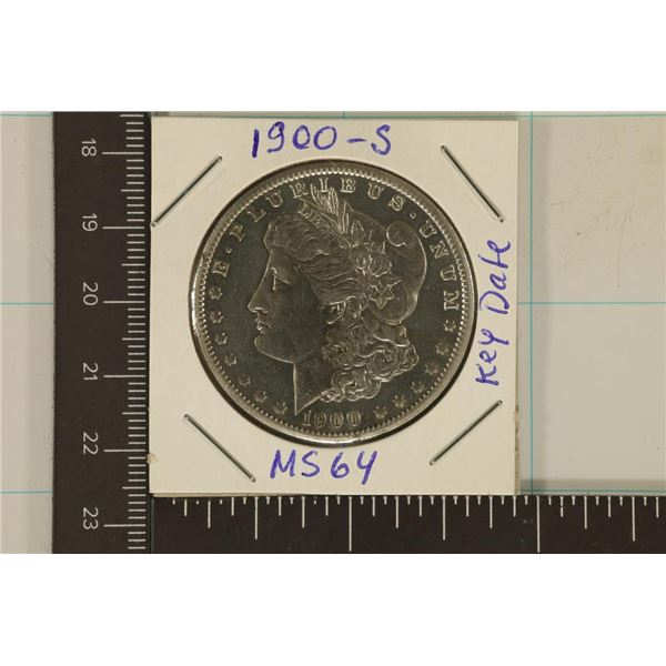 KEY DATE 1900-S MORGAN SILVER DOLLAR AU