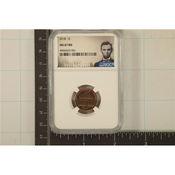 2018 LINCOLN SHIELD CENT NGC MS67RD