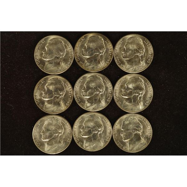 9-1943-S 35% SILVER JEFFERSON WAR NICKELS BU