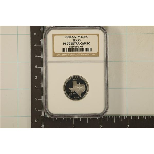 2004-S SILVER TEXAS US QUARTER NGC PF70 ULTRA CAM