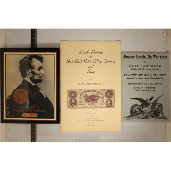 3-ABRAHAM LINCOLN COLLECTORS ITEMS: LINCOLN