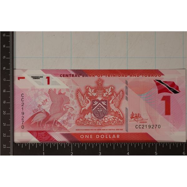2020 TRINADAD & TOBAGO $1 CRISP UNC COLORIZED