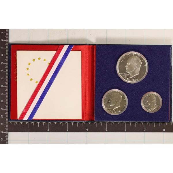 1976 SILVER 3 PIECE US BICENTENNIAL PF SET