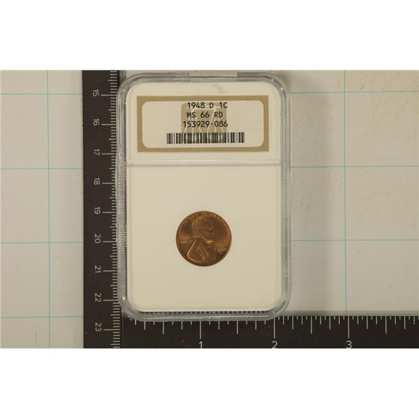 1948-D LINCOLN CENT NGC MS66RD