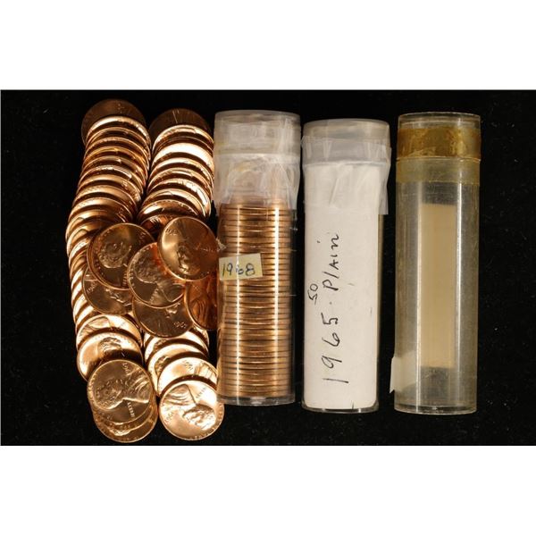 3 SOLID DATE 50 CENT ROLLS OF BRILLIANT UNC