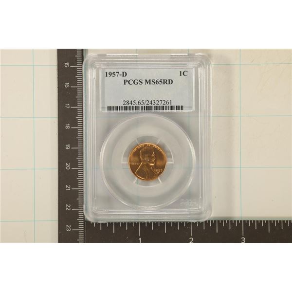 1957-D LINCOLN CENT PCGS MS65RD