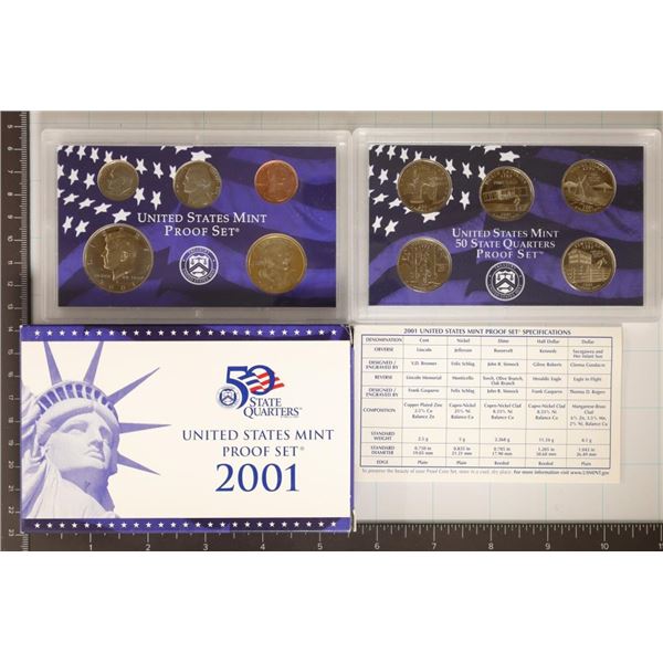 2001 US PROOF SET (WITH BOX) & WITH CERTIFICATE