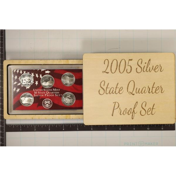 2005 SILVER 50 STATE QUARTER PF SET IN CUSTOM