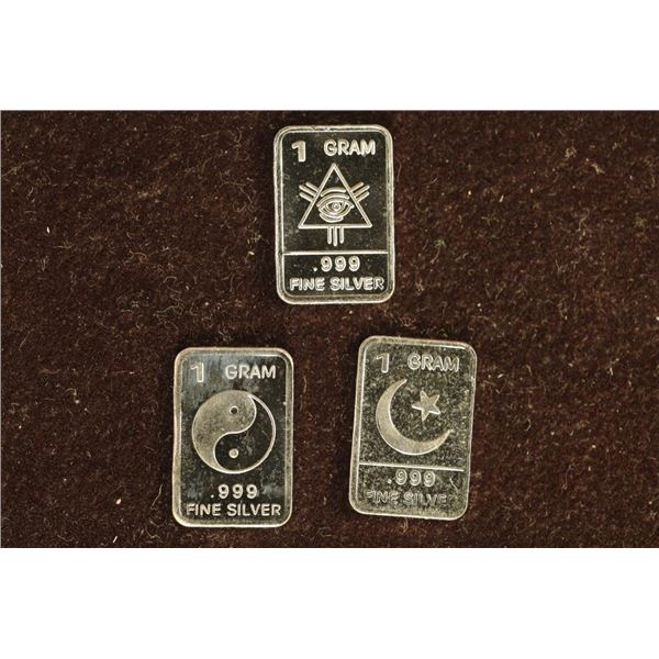 3 GRAMS .999 FINE SILVER PF INGOTS: PYRAMID WITH