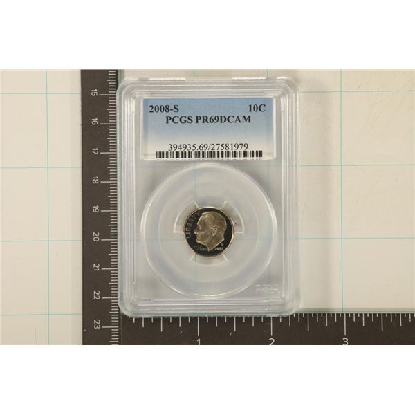 2008-S ROOSEVELT DIME PCGS PR69 DCAM