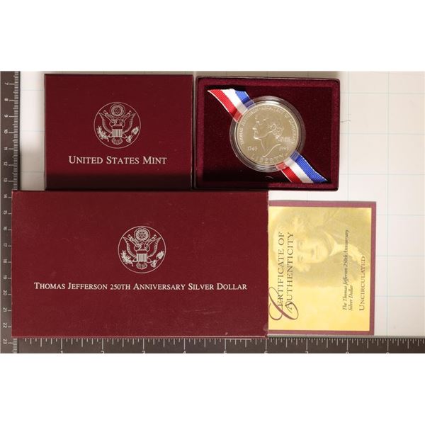 1993-P THOMAS JEFFERSON UNC US SILVER DOLLAR
