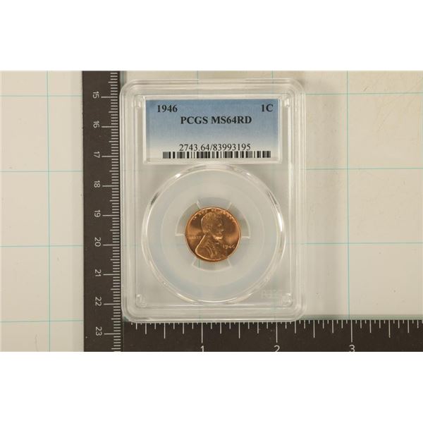 1946 LINCOLN WHEAT CENT PCGS MS64RD