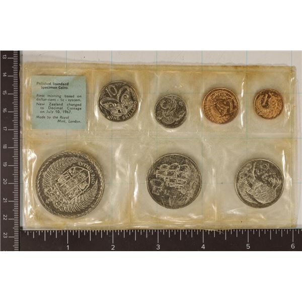 1967 NEW ZEALAND 7 COIN SPECIMEN BRILLIANT UNC